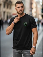 Pánské bavlněné tričko s potiskem klasické černé FashionStreet NX0153R