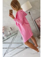 Volná bunda s kapucí růžová Volná bunda s kapucí růžová