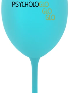 MOJE PSYCHOLOGLOGLOGLO - tyrkysová sklenice na víno 350 ml