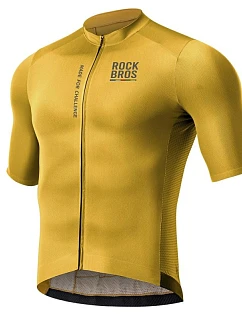 Cyklistický dres Rockbros 15120014025 ROAD TO SKY pro muže, s krátkým rukávem, velikost L – žlutý, pánský