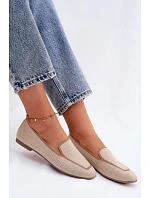 Dámské mokasíny z textilu Ploché Béžové Selisa