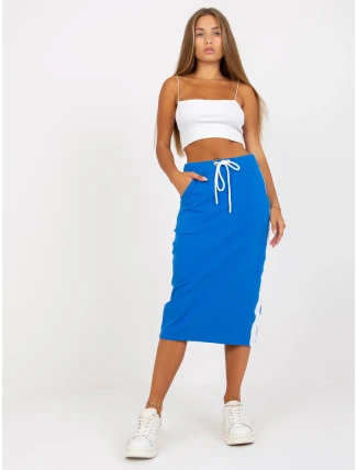 Dámská tepláková sukně RV SD 8073.73P Tmavě modrá s bílou - Rue Paris Dámská tepláková sukně RV SD 8073.73P Tmavě modrá s bílou - Rue Paris