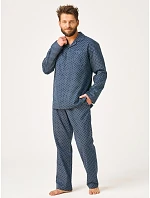 Pyžamo Key MNS 912 B26 dlouhé rukávy, velikosti M–2XL, rozepínací Pyžamo Key MNS 912 B26 dlouhé rukávy, velikosti M–2XL, rozepínací