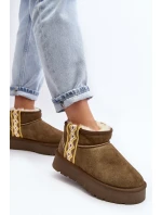 Kožené Semišové Sněhule Dámské Zelené Vebissat