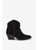 Vklouzávací dámské kovbojské boty z přírodního semiše Černé Beretta