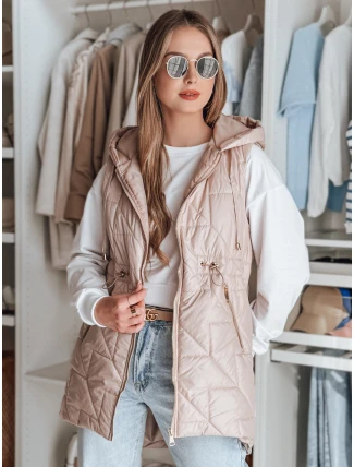 Dámská přechodná prošívaná vesta OLINVIA růžová FashionStreet TY4885