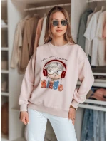 Dámská mikina s potiskem LALA VIBE růžová FashionStreet BY1505