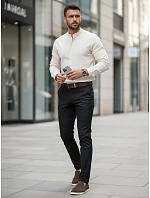 Pánské elegantní kalhoty slim fit černé FashionStreet UX4484