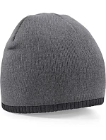 Beechfield B 44C 2-barevná pletená čepice 53.044C graphite grey/black Beechfield B 44C 2-barevná pletená čepice 53.044C graphite grey/black
