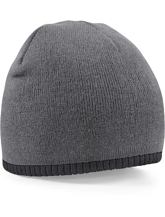 Beechfield B 44C 2-barevná pletená čepice 53.044C graphite grey/black Beechfield B 44C 2-barevná pletená čepice 53.044C graphite grey/black