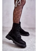 Semišove boty S Cvoky Černe Palmira