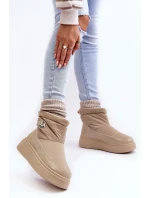 Dámské nazouvací sněhule na platformě Bežová Gattea