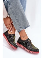 Kožené Polobotky Dámské Vzorované Maciejka 06784-20 Černé