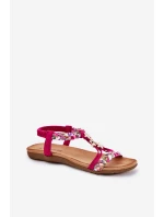 Dámské Plážové Sandály S Pletenými Pásky A Přezkami Artiker Fuchsie 56C1314
