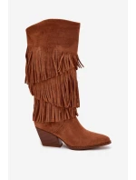 Zateplené Kobyly Dívčí Kobyly S Fringingem Camel Brivina Zateplené Kobyly Dívčí Kobyly S Fringingem Camel Brivina