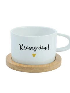 KRÁSNÝ DEN! - bílý hrníček makronka 200 ml