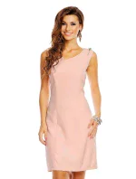 Společenské šaty značkové moderní střih s ozdobnými zipy na ramenou růžové - Růžová / XL - J&J Společenské šaty značkové moderní střih s ozdobnými zipy na ramenou růžové - Růžová / XL - J&J