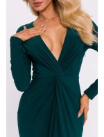 Dámské šaty M840 tmavě zelené - Moe Dámské šaty M840 tmavě zelené - Moe