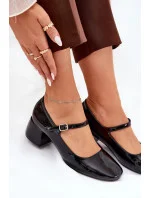 Dámské lodičky na sloupek podpatku 77-554 Černá - C.M Paris Dámské lodičky na sloupek podpatku 77-554 Černá - C.M Paris