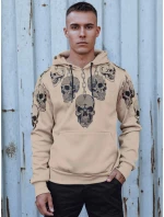 Pánská mikina s kapucí béžová FashionStreet BX5842