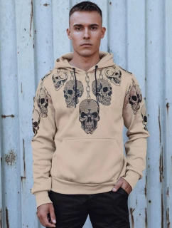 Pánská mikina s kapucí béžová FashionStreet BX5842