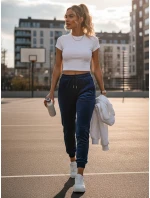 Dámské velurové modré tepláky FashionStreet UY2836