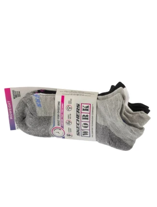 Skechers 3pk Work Lowcut Dámské ponožky S119052-GRBK Grey Jedna velikost