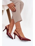 Lakované lodičky na jehlovém podpatku bordó Phelia