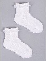 Yoclub Dívčí ponožky s volánkem 3Pack SKL-0008G-0100 White
