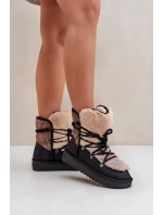 Dámské sněhule D.Franklin s kožíškem – černé