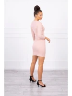 Šaty s ozdobnými knoflíky tmavě pudrově růžové Šaty s ozdobnými knoflíky tmavě pudrově růžové