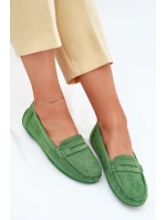 Dámské Semišové Mokasíny Zelené Lenvie