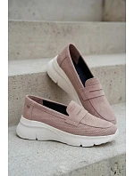 Dámské mokasíny z přírodního semiše na platformě Vinceza Béžové