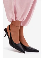 Dámské sandály z umělé kůže na podpatku Černé Jelissey