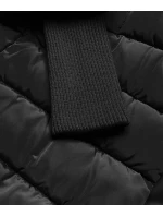 Černá dámská bunda s úpletovými stahovacími lemy (P22-6637/6682-1)