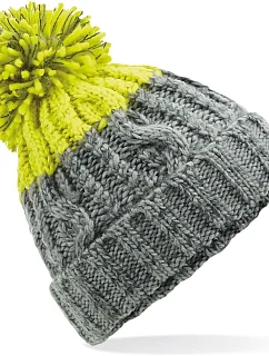 Beechfield B 437 Čepice Apres 53.0437 light grey/citron