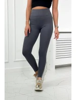 Pruhované legíny v grafitové barvě Pruhované legíny v grafitové barvě