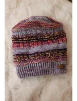 Čepice s fleecem Patrycja K254 fialová+šedá Čepice s fleecem Patrycja K254 fialová+šedá