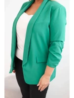 Dámská sako Plus Size bez zapínání s podšívkou XL/2XL zelená Dámská sako Plus Size bez zapínání s podšívkou XL/2XL zelená