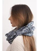 Dámský pletený měkký zimní komin KN25 šedý+jeansový