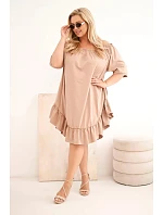 Dámské plus size bavlněné šaty s volánem fango Dámské plus size bavlněné šaty s volánem fango