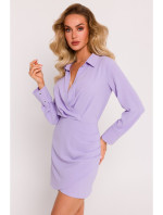 M783 Mini šaty s límečkem - fialové