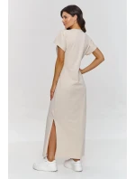 Denní šaty M878 béžové - Makadamia Denní šaty M878 béžové - Makadamia