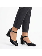 Dámské černé sandály na jehlovém podpatku Sergio Leone SK844