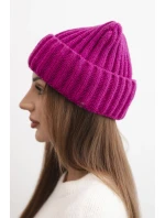 Čepice s ohrnutím Magda K293 tmavě fialová