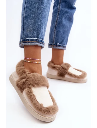 Dámské pantofle s kožešinou béžové Sailey Dámské pantofle s kožešinou béžové Sailey