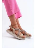 Lehké Dámské Pohodlné Sandály Na Suchý Zip Beige Ceclea Lehké Dámské Pohodlné Sandály Na Suchý Zip Beige Ceclea