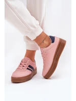 Dámské tenisky na platformě z eko kůže růžové Ediriella