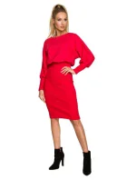 M690 Kombinované pletené šaty - černé