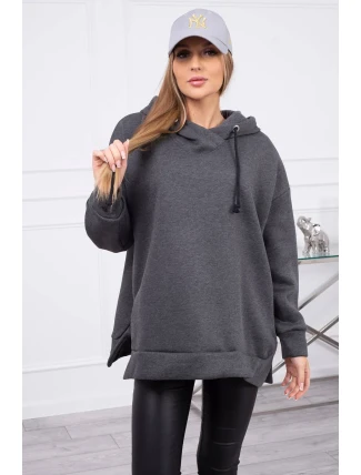 Zateplená mikina se zipem na boku grafitová Zateplená mikina se zipem na boku grafitová